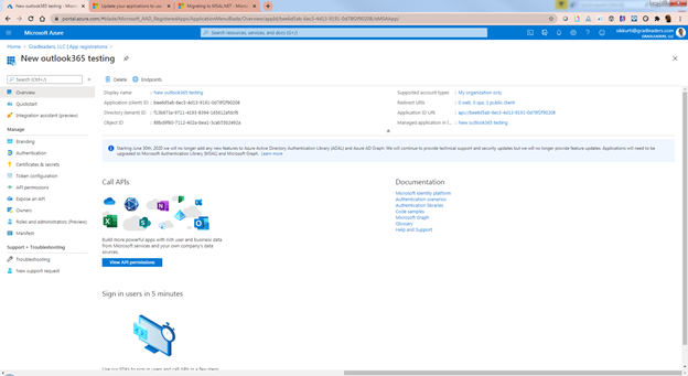 outlook modern authentication